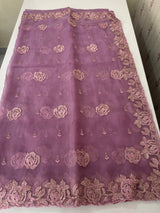 Soft Crush Organza-Chiffon saree with embroidery and cutdana work - MOS5785