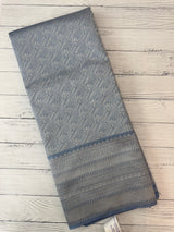 Banarasi semi katan saree in silver zari MS14667 - PowderBlue