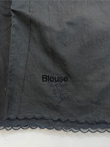 Kota silk cotton saree with applique work MS81788 - Black