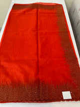 Semi Organza saree with embroidery borders - MSH296 Orange