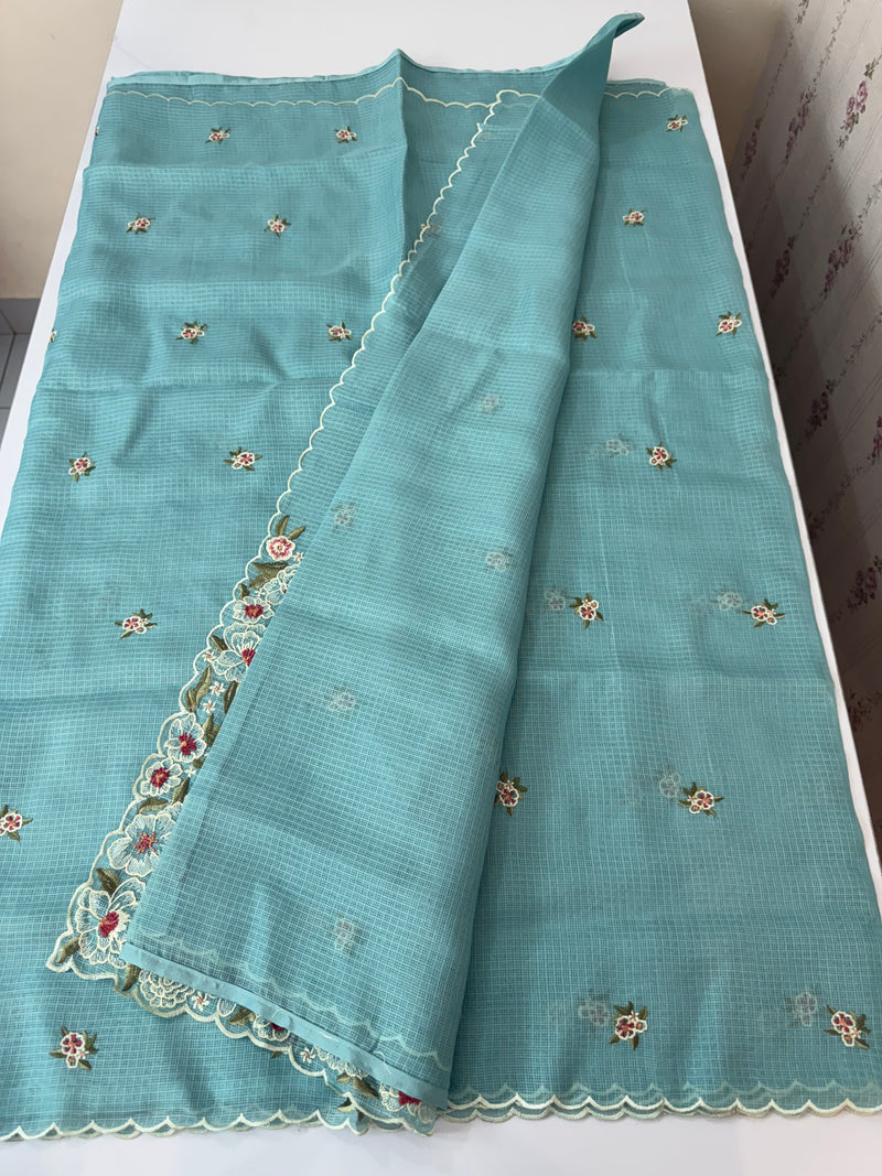 Soft kota silk saree with embriodery work MS89432