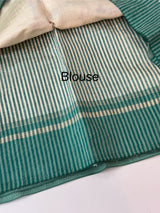 Blended tussar silk saree with hand embroidery MS40488