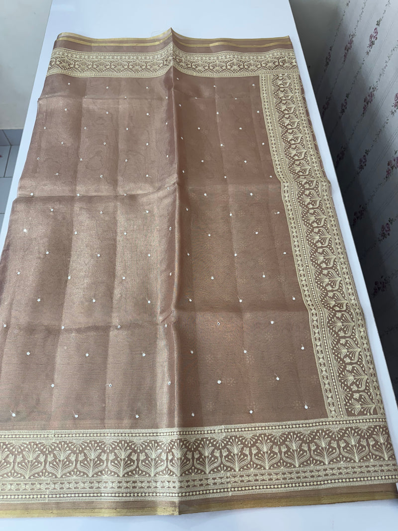 Tissue silk saree with Chikankari embroidery MTTS97(5)