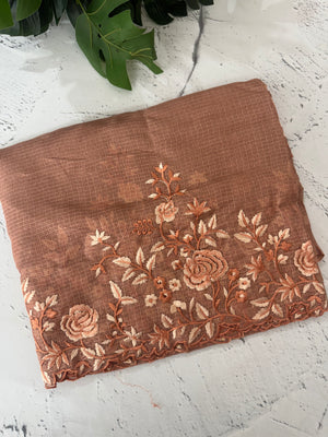 Soft kota silk saree with embriodery  MS12859