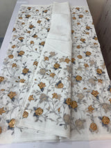 White Supernet saree with embroidery MSH153