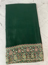 Semi modal silk saree with mirror work - MMB502 Green