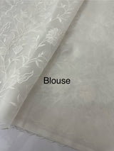 Organza saree with appliqué work - MSH192(5) White