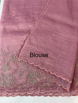 Crush Organza applique work saree MS14589