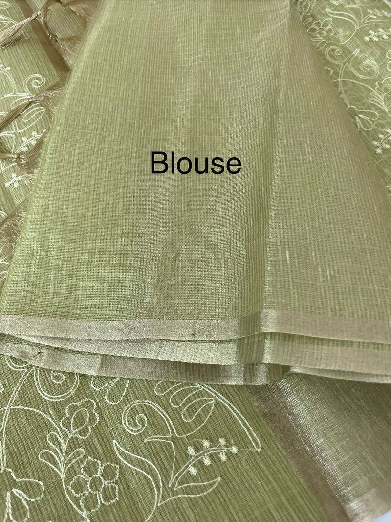 Tissue Silk embriodery saree MS49888