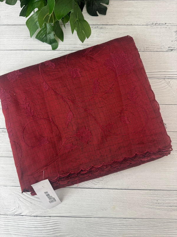 Kota silk cotton saree with applique work MS81788 - Maroon