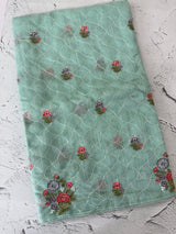 Semi linen saree with embroidery- MS15167