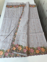 Embriodery Kota Silk Cutwork saree SBLCYTM- PastelLavender