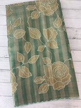 Tissue Silk applique work saree MSH133- JadeGreen