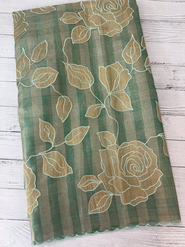 Tissue Silk applique work saree MSH133