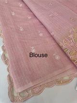 Soft kota silk saree with applique work MS85432 Pink