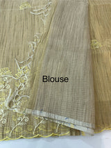 Soft Tissue kota embroidery saree MSK4660 DustyYellow