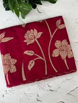 Malai chanderi saree with applique work MSM6201 CranberryPink
