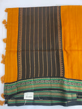 Jute tussar silk saree with contrast borders MJL655