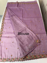 Crush Organza embroidery saree MS14567 Lavender