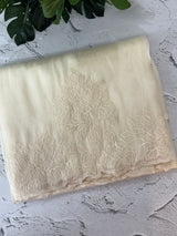 Tissue mix soft Organza saree with applique work MSCK38 Offwhite