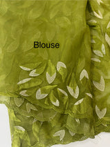 Glass organza saree with thread work- MOS351
