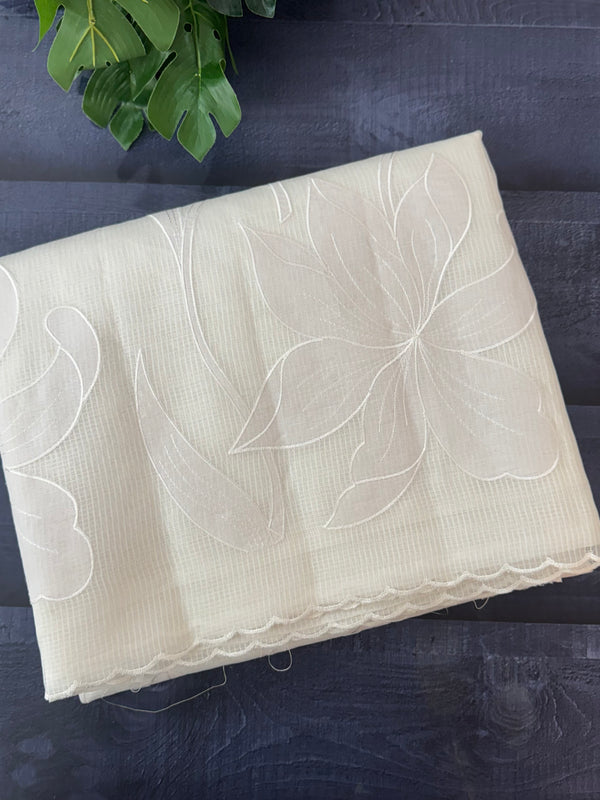 NetKota Applique work saree   -MSH998 White