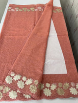 Soft Organza saree with thread work and tissue applique borders - MCW605