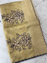 Copper Tissue silk saree with applique work MSH252