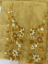 Unstitched Handworked Chanderi suit Set with kanta work- MK269