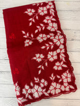 NetKota Applique work saree  MSH141- DeepRed