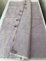 Moonga checks saree with embroidery MSH219 Lavender