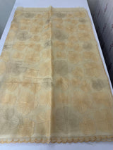 Viscose organza saree with thread work - MSH925 PastelYellow