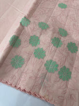 Mul chanderi applique work saree MSH178