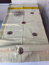 Kerala tissue saree with kanta embriodery