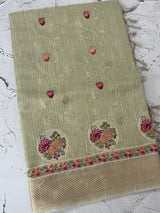 Tissue silk saree MS8190 - DuskyGreen