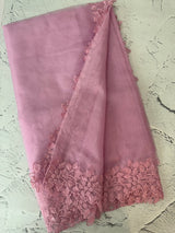 Soft Organza saree with embroidery borders - MSH5777 BabyPink