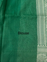 Banarasi semi katan saree in silver zari SHSNRIC
