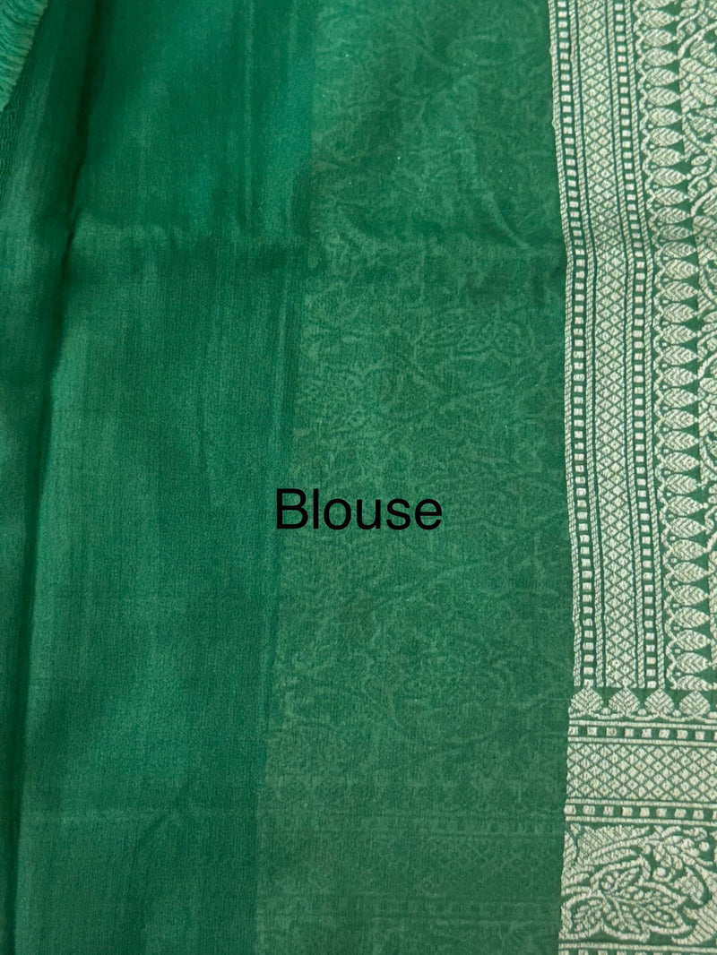 Banarasi semi katan saree in silver zari SHSNRIC