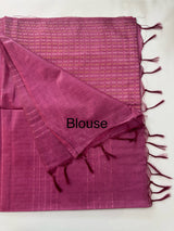 Semi tussar saree with thread work SBHMSH Pink