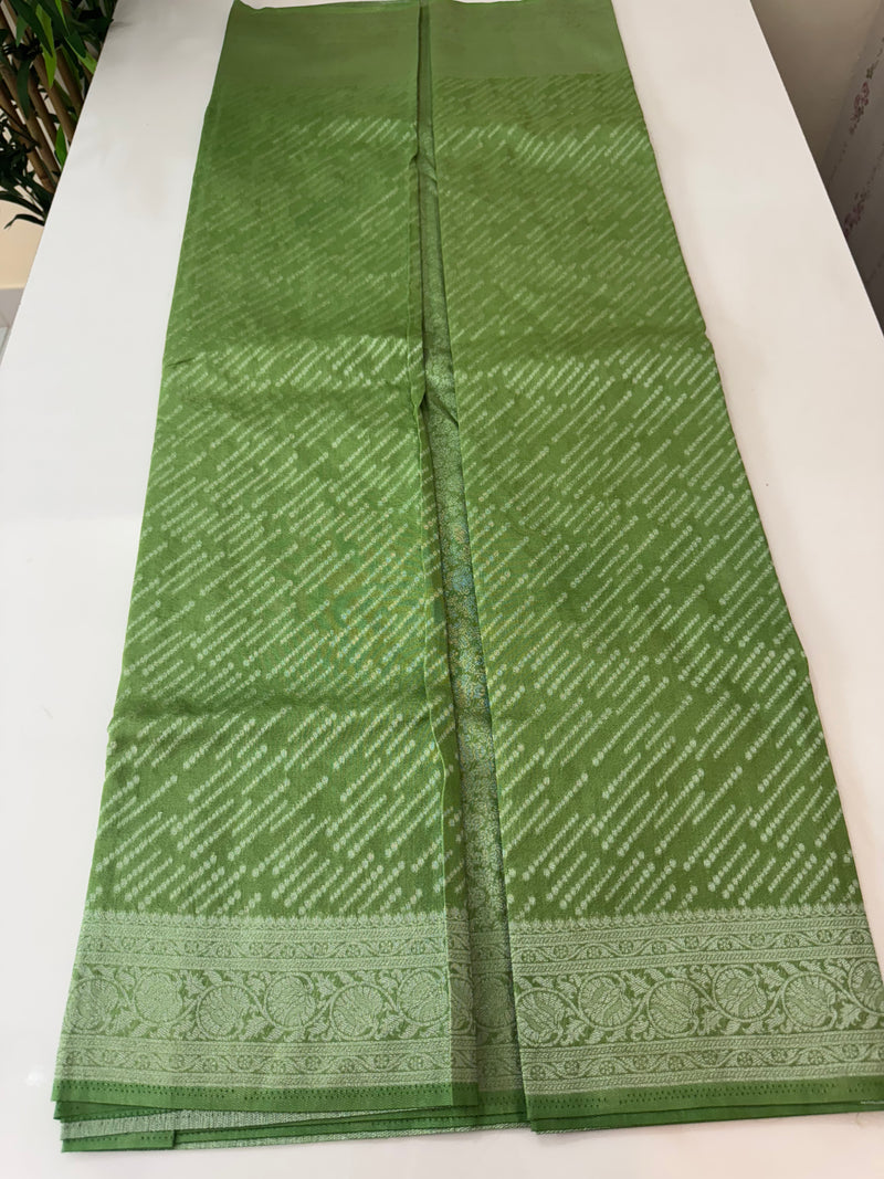 Soft chiffon Georgette saree - MS13321 LightLeafGreen