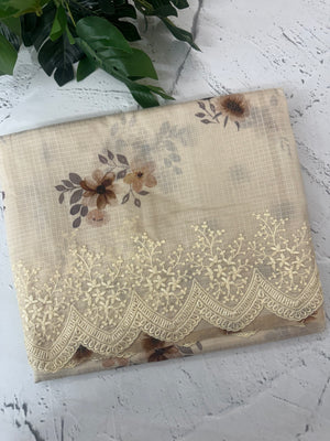 Premium Soft kota silk saree with digital prints and embroidery MKS703