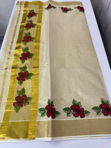 Kerala tissue printed saree