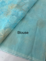Viscose organza saree with thread work - MSH925 Blue