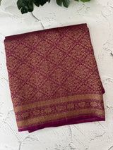 Semi katan Banarasi saree in zari weaving - MSKB899 Vadamalli