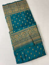 Semi banarasi Khaddi Georgette saree (Design 6)- MKGS173 DARK TEAL