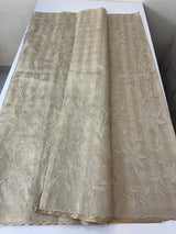 Tissue Silk applique work saree MSH133 Design 2- CloudGrey