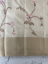 Blended tussar saree with embriodery - MS8665 PearlCream