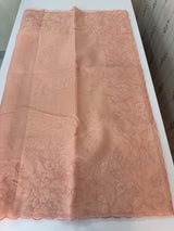 Moonga checks saree with Net Applique borders  MSH159 Peach