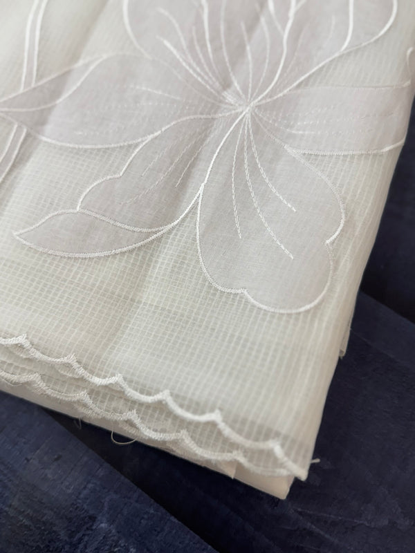 NetKota Applique work saree   -MSH998 White