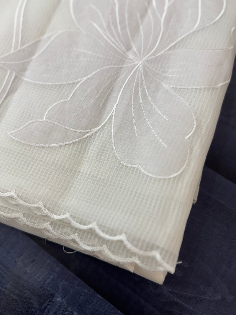 NetKota Applique work saree   -MSH998 White